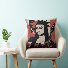 Punk Rock Mona Lisa Guitar Art Kissen