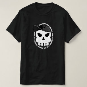 Punk Rock Music Skull Cap Rocker Weißer Blitz T-Shirt
