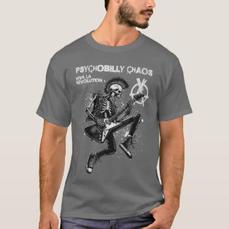Punk Rock Musik Gitarre Skelett Psychobilly Chaos T-Shirt
