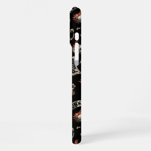 Punk Rock Pattern - Bold & Rebellious iPhone Hülle (Linke Seite)