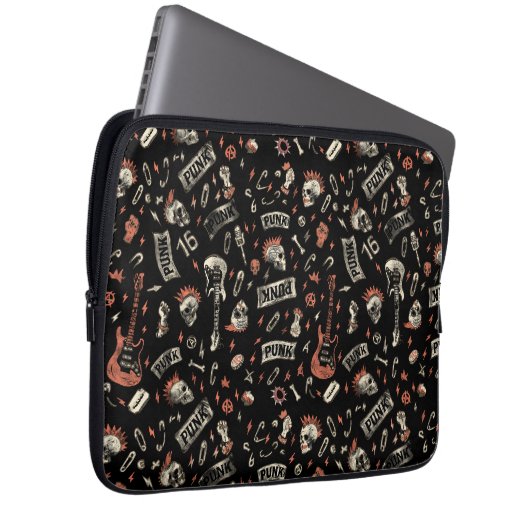 Punk Rock Pattern - Bold & Rebellious Laptopschutzhülle (Vorne Rechts)