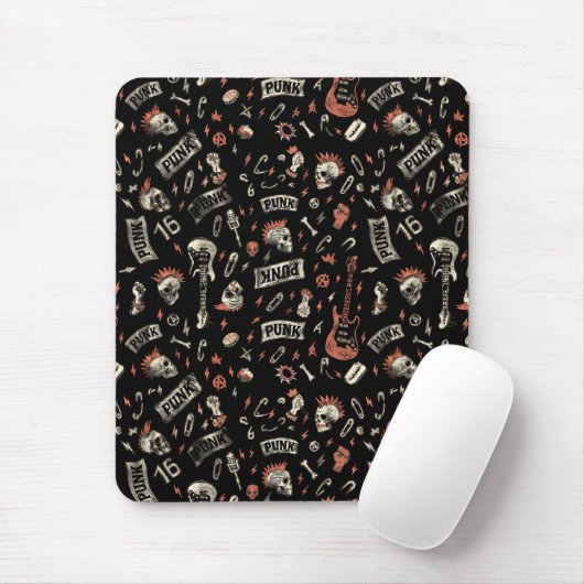 Punk Rock Pattern - Bold & Rebellious Mousepad (Mit Mouse)