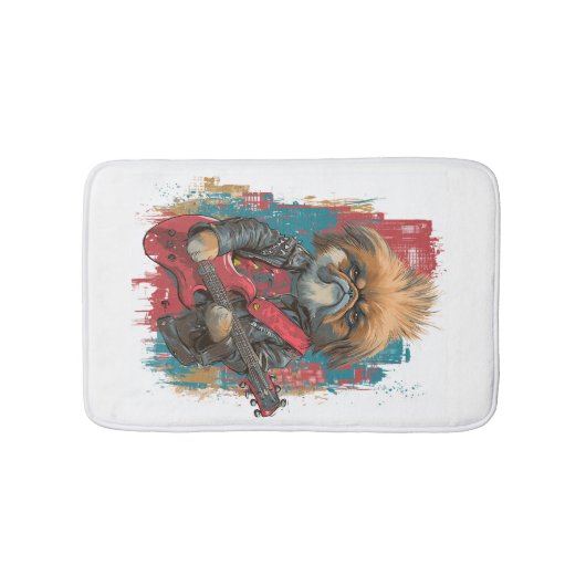 Punk Rock Pekingese ï¿½ Rebel Dog Badematte (Vorderseite)