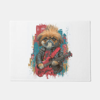 Punk Rock Pekingese ï¿½ Rebel Dog Fußmatte