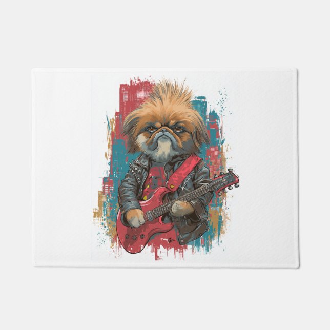 Punk Rock Pekingese ï¿½ Rebel Dog Fußmatte (Vorderseite)