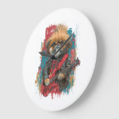 Punk Rock Pekingese ï¿½ Rebel Dog Große Wanduhr (Winkel)