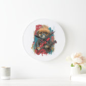 Punk Rock Pekingese ï¿½ Rebel Dog Große Wanduhr (Zuhause)