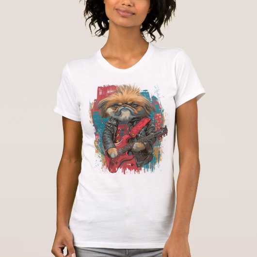 Punk Rock Pekingese ï¿½ Rebel Dog T-Shirt (Vorderseite)