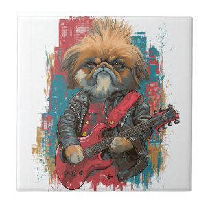 Punk Rock Pekingese � Rebellenhund Fliese