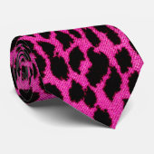 Punk Rock Pink Leopard Krawatte (Gerollt)