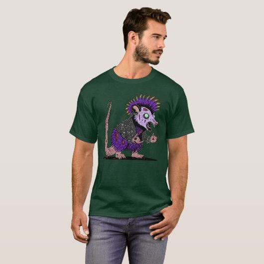 Punk Rock Possum Zombie T-Shirt (Vorne ganz)