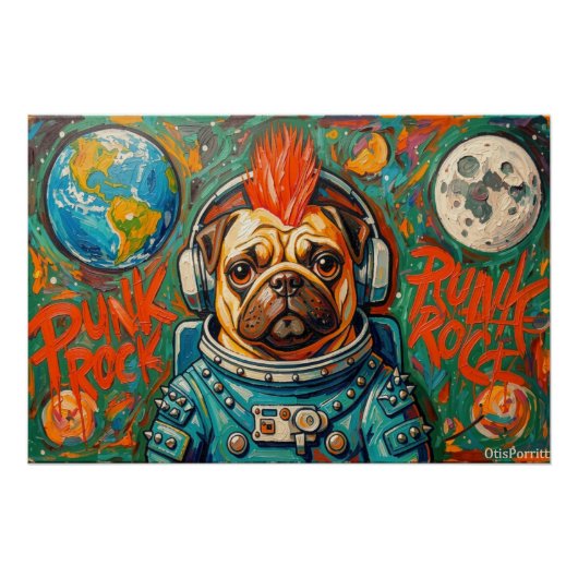 PUNK ROCK PUG ASTRONAUT 4 POSTER (Vorderseite)