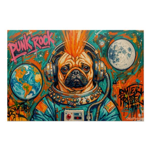 PUNK ROCK PUG ASTRONAUT 5 POSTER (Vorderseite)