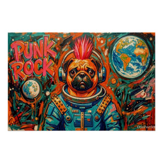 PUNK ROCK PUG ASTRONAUT 6 POSTER (Vorderseite)