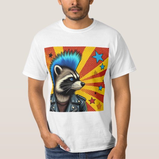 PUNK ROCK RACCOON 2 T-Shirt (Vorderseite)