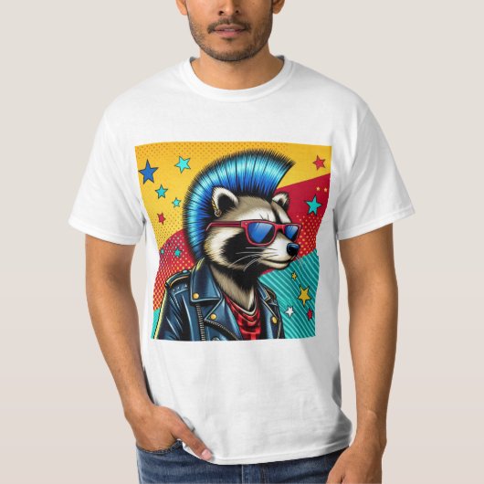 PUNK ROCK RACCOON 3 T-Shirt (Vorderseite)