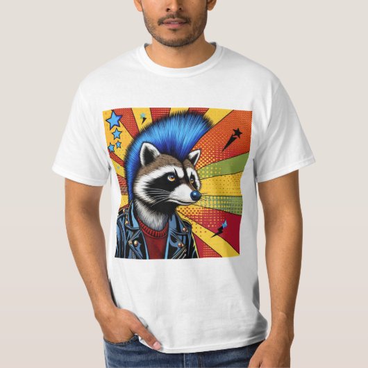 PUNK ROCK RACCOON 4 T-Shirt (Vorderseite)