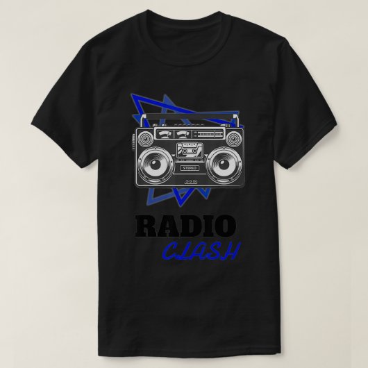 Punk Rock Radio Clash Retro Boombo Music T-Shirt (Design vorne)
