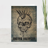 Punk Rock Rocker Skull mit Mohawk Birthday Karte (Vorderseite)