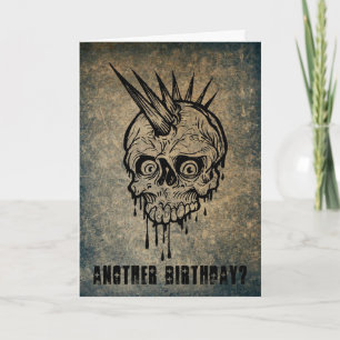 Punk Rock Rocker Skull mit Mohawk Birthday Karte