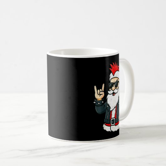 Punk Rock Santa Claus Emo Christmas Rocker Pajamas Kaffeetasse (VorderseiteRechts)