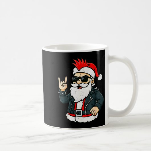 Punk Rock Santa Claus Emo Christmas Rocker Pajamas Kaffeetasse (Rechts)