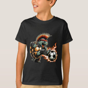 Punk Rock Schildkröte Tritt Flammende Byll  T-Shirt