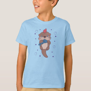Punk-Rock-Seehund mit Fisch   Lustige Tierkunst T-Shirt