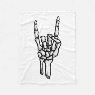 Punk Rock Skeleton Cool Rocker Halloween Men Women Fleecedecke