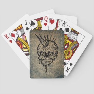 Punk Rock Skull mit Mohawk Spielkarten