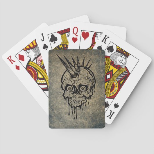 Punk Rock Skull mit Mohawk  Spielkarten (Rückseite)