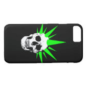 Punk Rock Skull mit Neon Green Spikey Hair Case-Mate iPhone Hülle (Rückseite (Horizontal))
