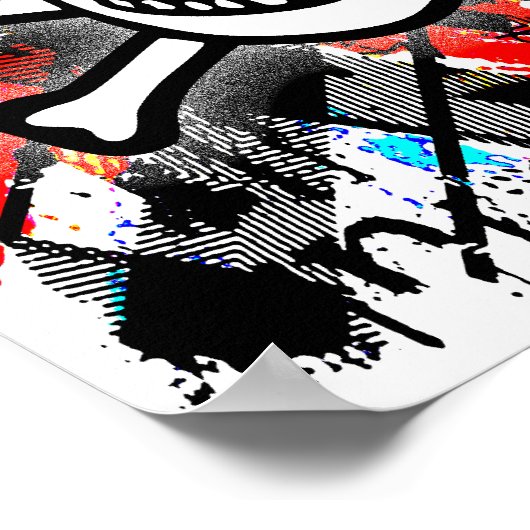 Punk Rock Skull Poster (Ecke)