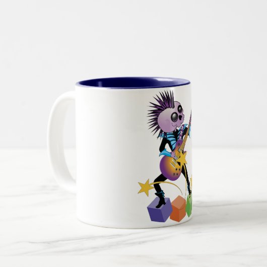 Punk Rock Skull Zweifarbige Tasse (Vorderseite Links)