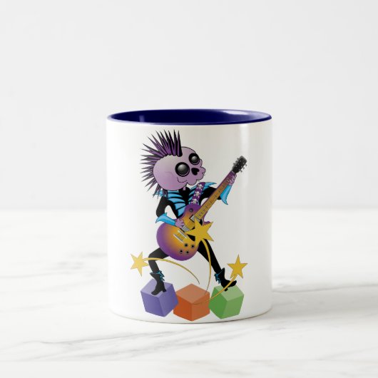 Punk Rock Skull Zweifarbige Tasse (Mittel)