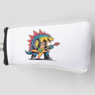 Punk Rock Stegosaurus Dinosaur Gitarre spielend Golf Headcover