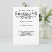 Punk Rock Tattoo Hands Ehe Elopement Einladung (Stehend Vorderseite)