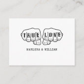 Punk Rock Tattoo Hands Minimalistisch Schwarz und Begleitkarte (Rückseite)