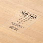 Punk Rock Tattoo Hands Minimalistische Hochzeit Acryleinladungen (Ablage )