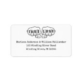 Punk Rock Tattoo Hands Wahre Rücksendeadresse Adressaufkleber (Vorne)