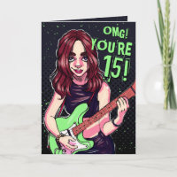 Punk Rock Teen Girl Guitar 15. Geburtstag