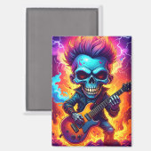 Punk-Rock-Totenkopf Magnet (Vorderseite/Rückseite)