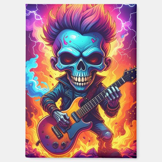 Punk-Rock-Totenkopf Magnet (Vorderseite)