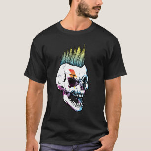 Punk Rock Totenkopf Mohawk Frisur Heavy Metal Kopf T-Shirt