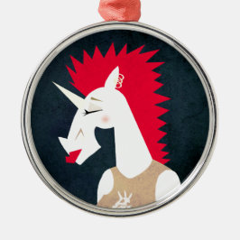 Punk Rock Unicorn Ornament Aus Metall