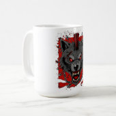 Punk Rock Wolf Kaffeetasse (Vorderseite Links)