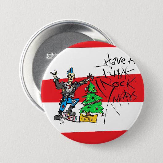 PUNK ROCK XMAS Button (Vorne & Hinten)