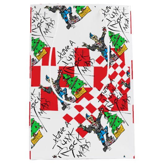 PUNK ROCK XMAS mit/geprüft Mittlere Geschenktüte (Vorderseite)