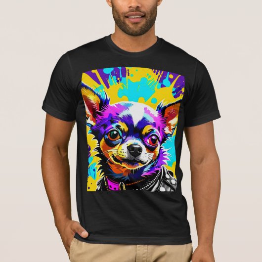PUNK ROCKER CHIHUAHUA T-Shirt (Vorderseite)