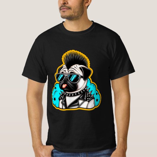 PUNK ROCKER-MOPS 3 T-Shirt (Vorderseite)